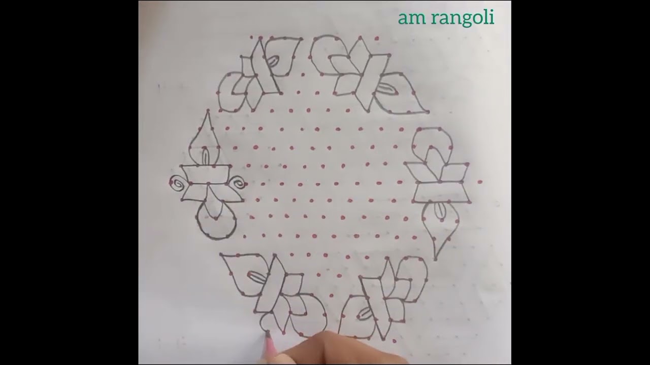 17*9dots easy deepam🪔muggulu |kolam |art rangolitreanding |YTvideos |diwalirangoli|AMrangolivlogs25