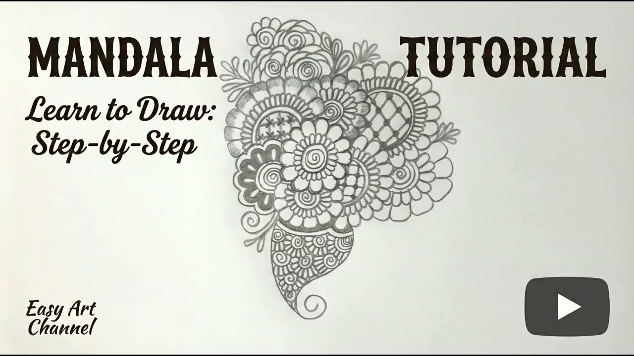 How to Draw Beautiful Floral Mehndi Design with Pencil ✏️  Easy Step by Step