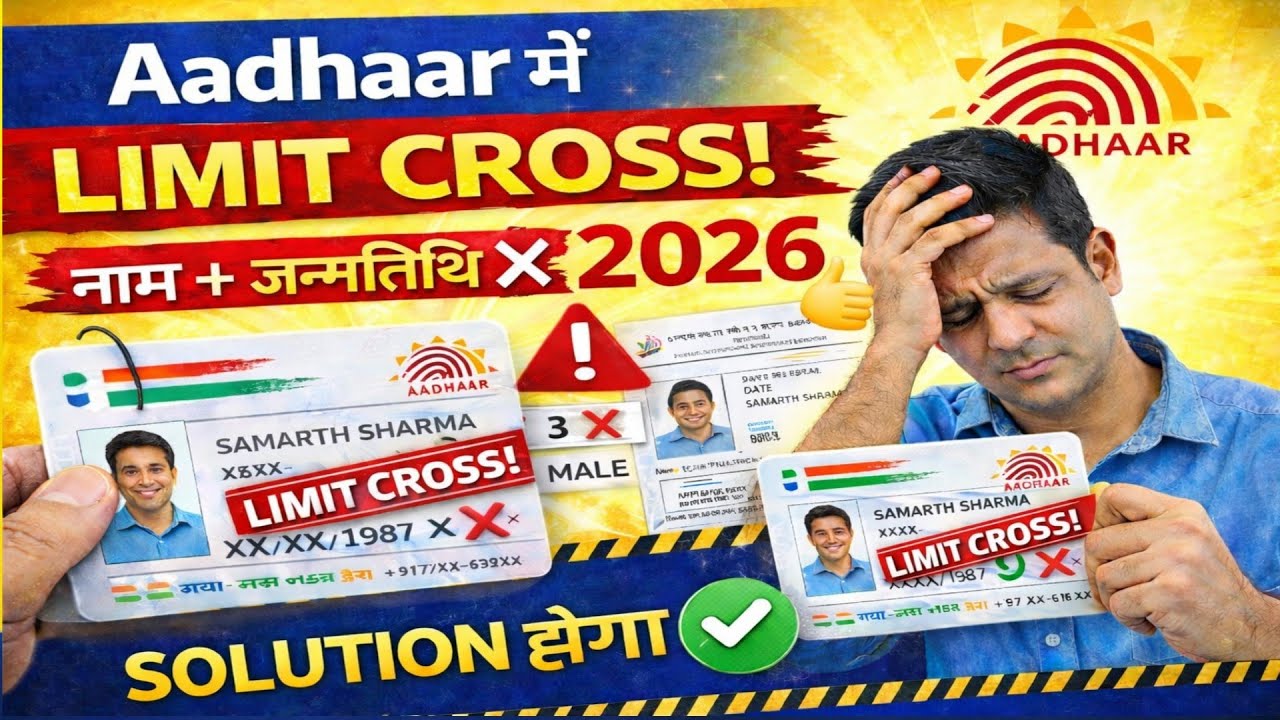 Aadhaar Name/DOB Change LIMIT CROSSED | 2026 New Solution | आधार अपडेट