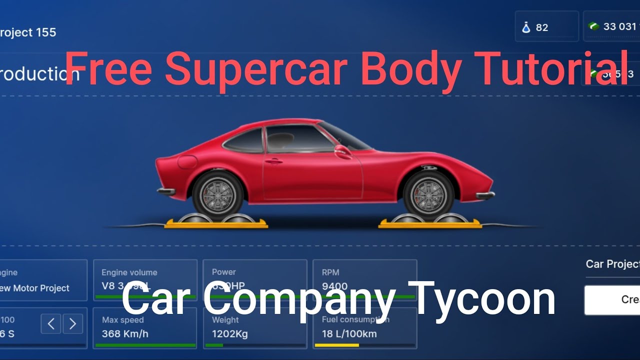 How To Get Free Supercar Body Tutorial In Car Company Tycoon 