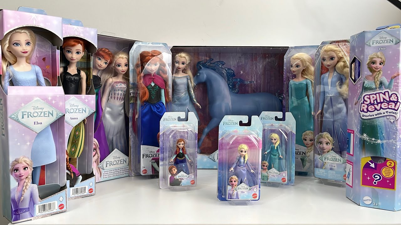 Disney Princess Doll Collection | Frozen Elsa, Anna, Belle, Ariel | ASMR Unboxing Mattel Dolls