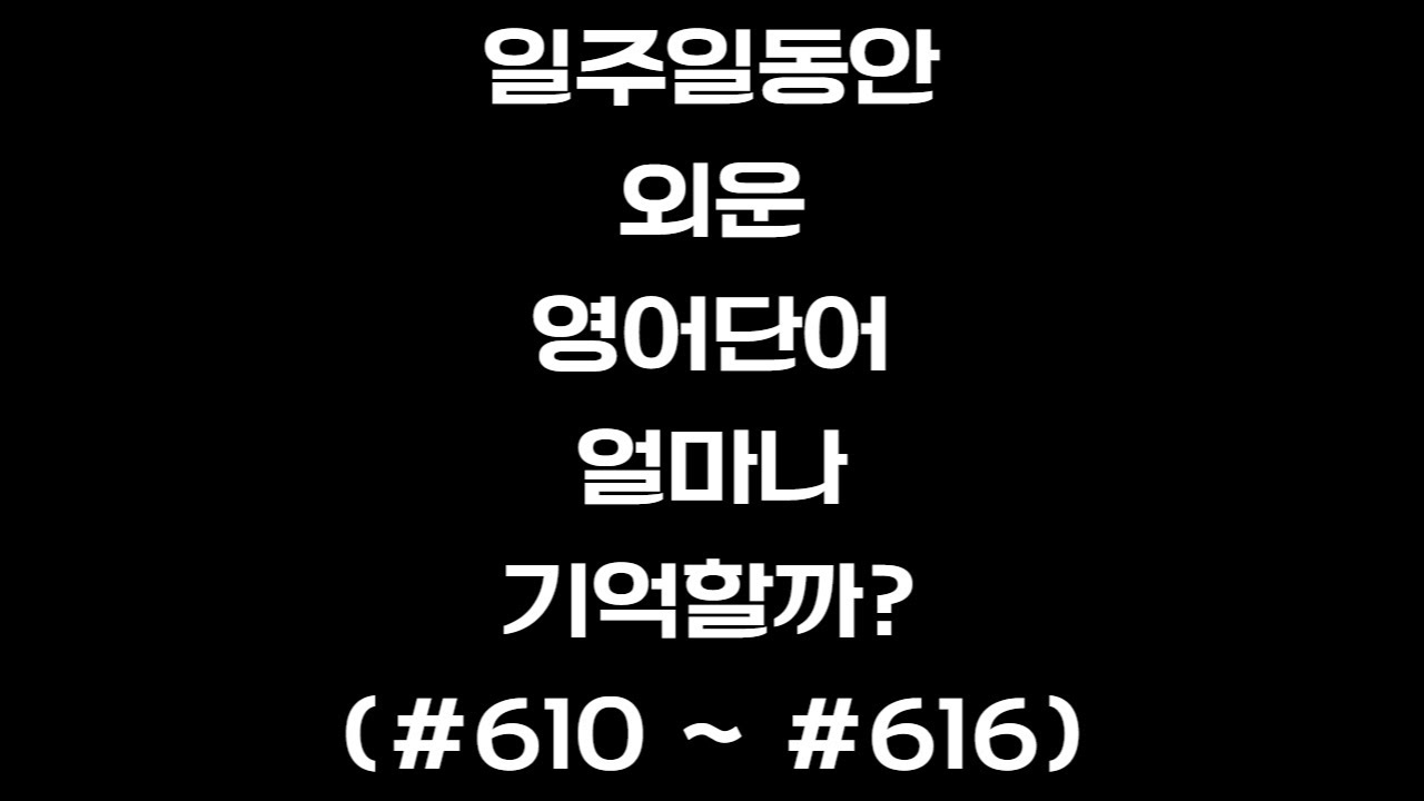 매주마다 외운단어 반복 복습하기