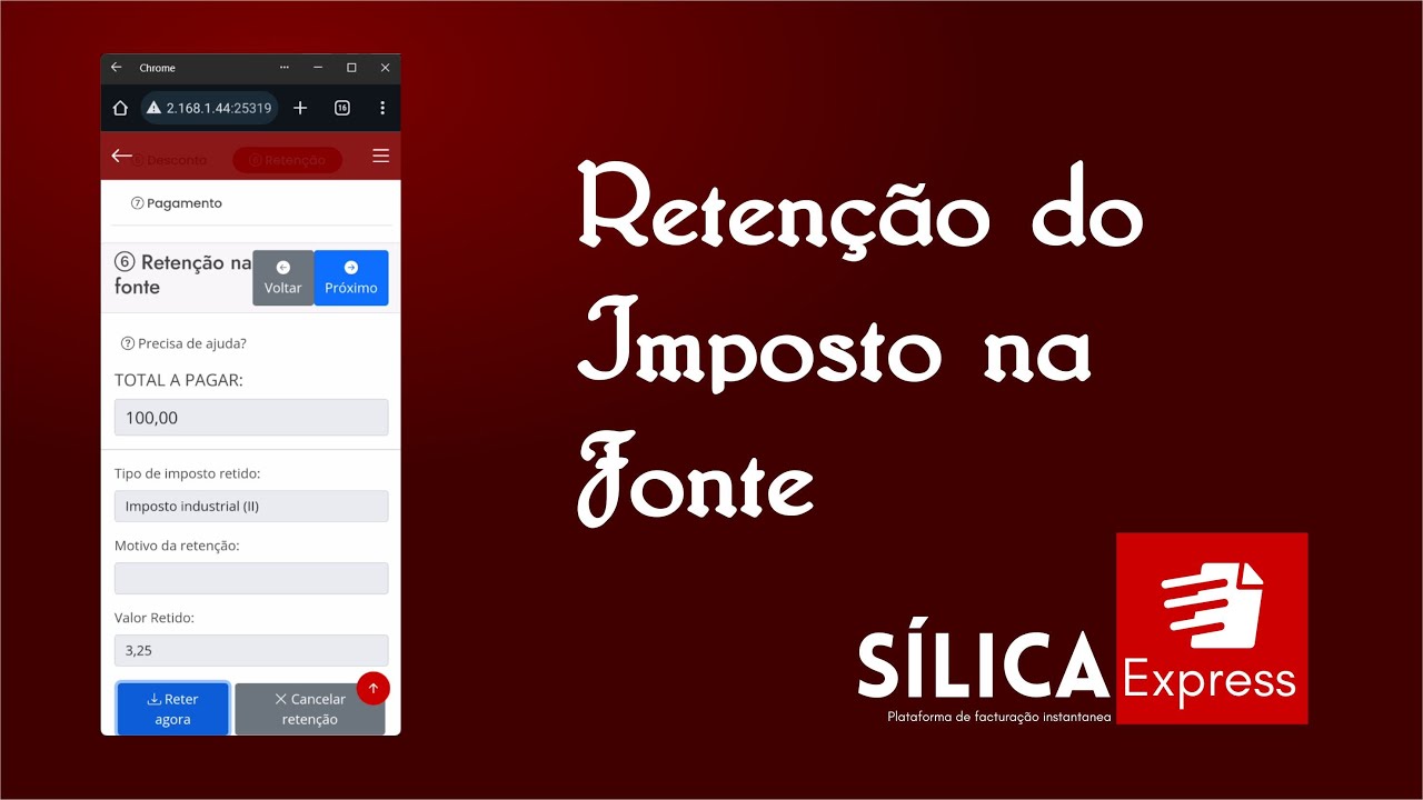 Como fazer retenção na fonte na factura | Sílica Express