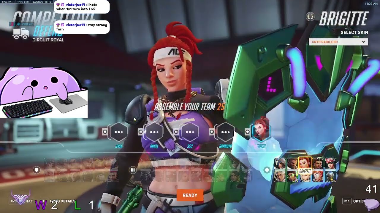 200 IQ BRIGITTE! VIOLET BRIGITTE TOP 500 GAMEPLAY OVERWATCH 2 SEASON 10