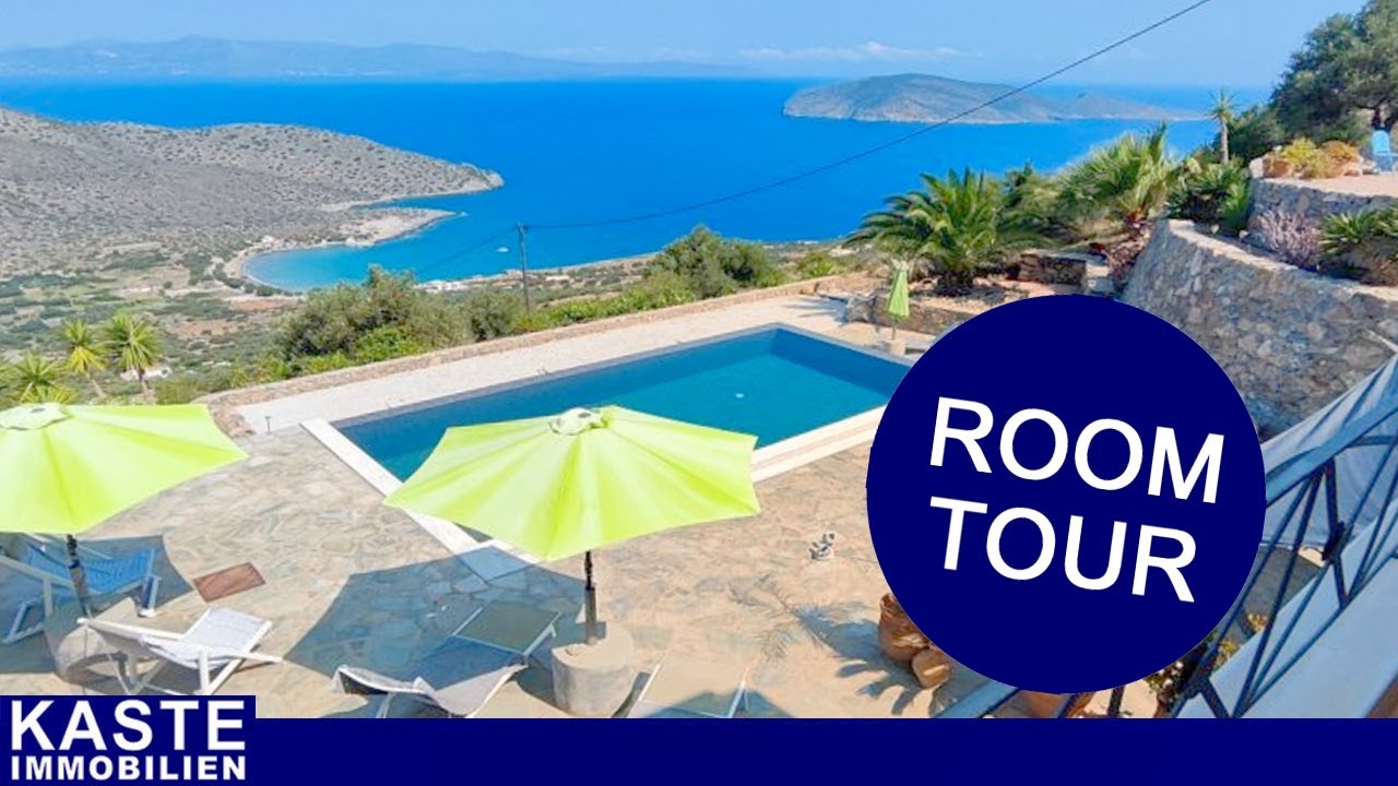 Kreta | Villa mit Infinity-Pool & atemberaubendem Meerblick. Vollständig möbliert | Roomtour