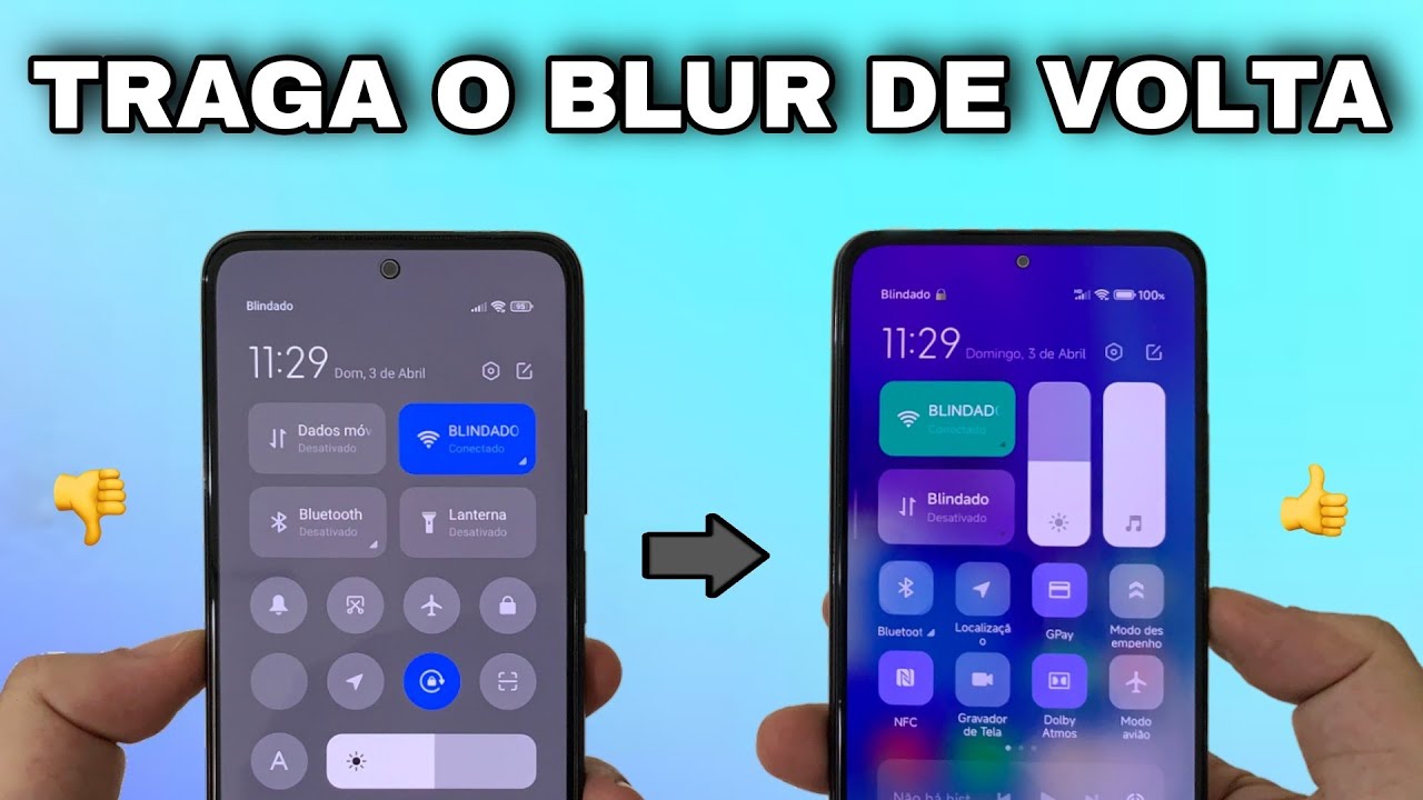 De Novo Não Xiaomi 👎 - Como trazer o BLUR de Volta na Central de Controle - Sem Root