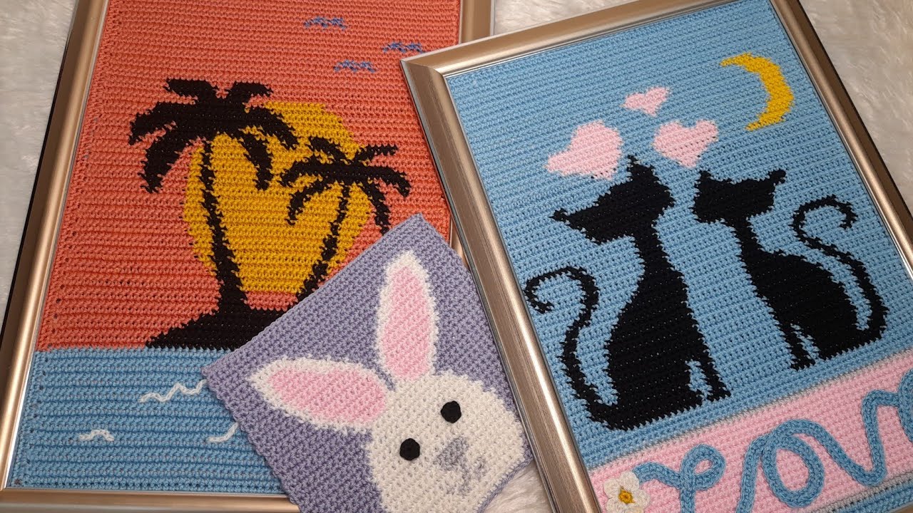 تابستري كروشيه |قراءة باترون التابستري |اسهل طريقه لعمل قطعه تابستري بشكل مستقيم #crochet #tapestry