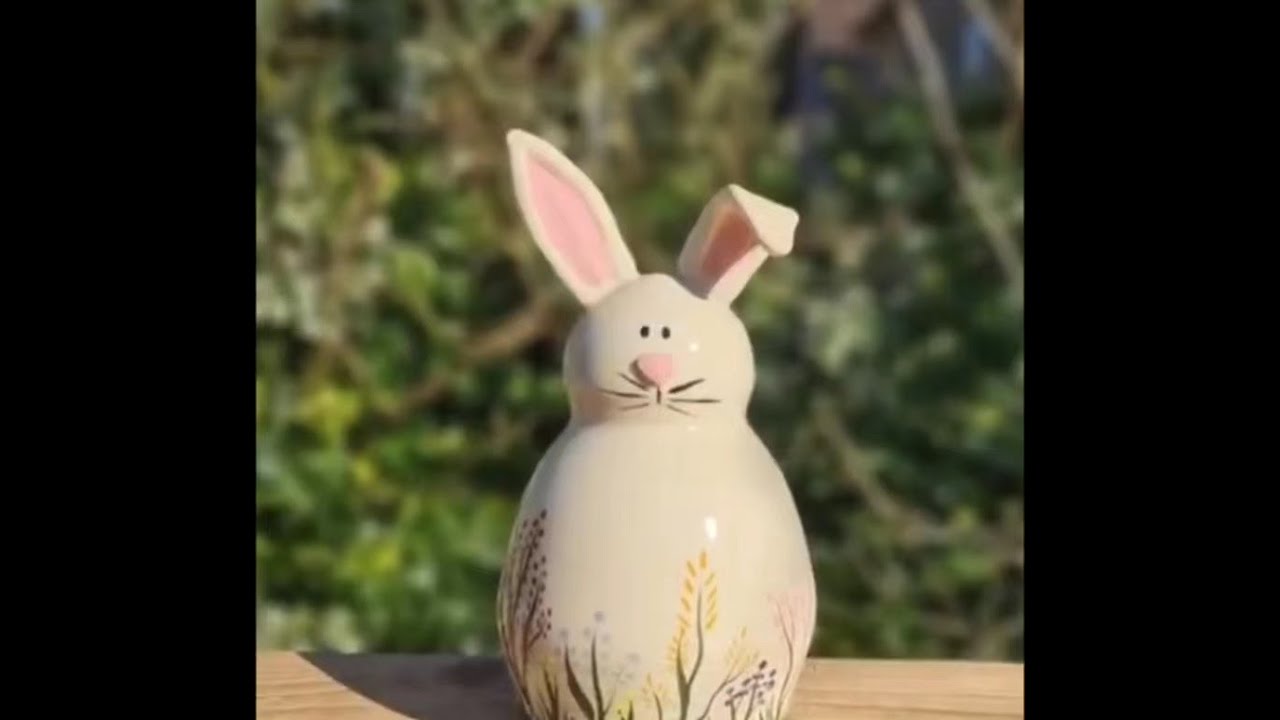 Making Easter accessory cute ceramic bunny figurine