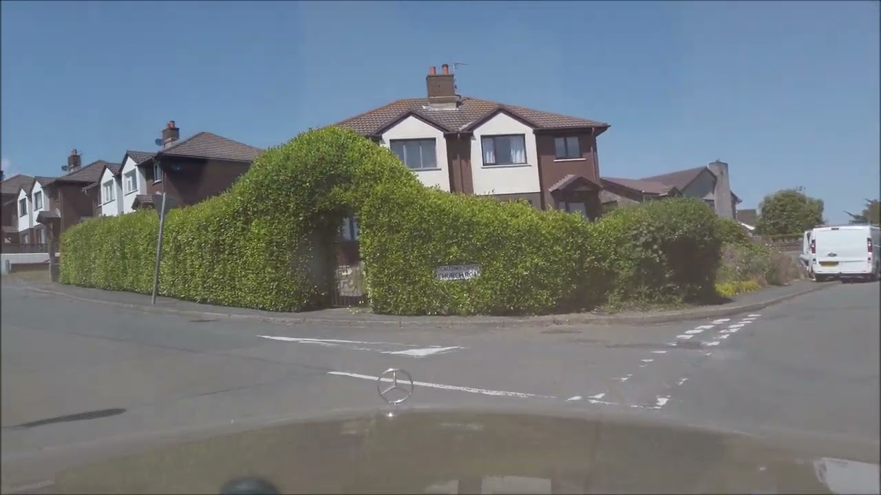 DRIVING FROM LAXEY TO  THE COURTYARD TYNWALD MILLS  IN ISLE OF MAN