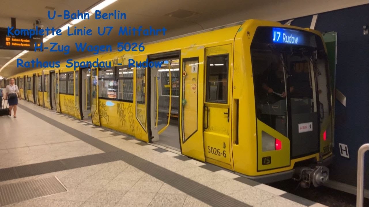 U-Bahn Berlin - Mitfahrt im H-Zug von Rathaus Spandau nach Rudow U7 komplett