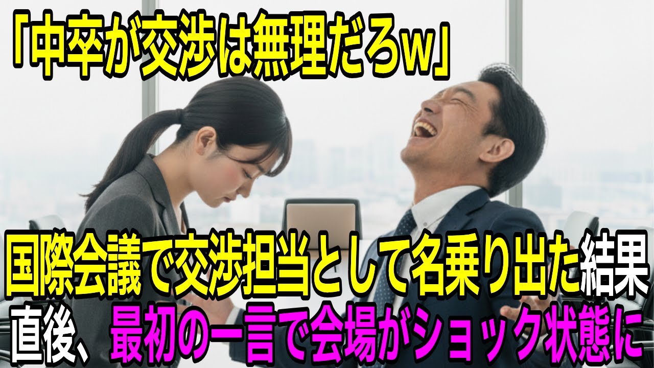 「中卒の女が交渉は無理だろw」国際会議で重役の前で侮辱された23歳の派遣社員…最初の一言で、会場が凍りついた
