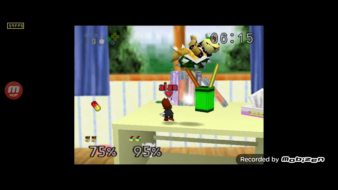 Alan vs level 10 CP Bowser in Smash Remix.
