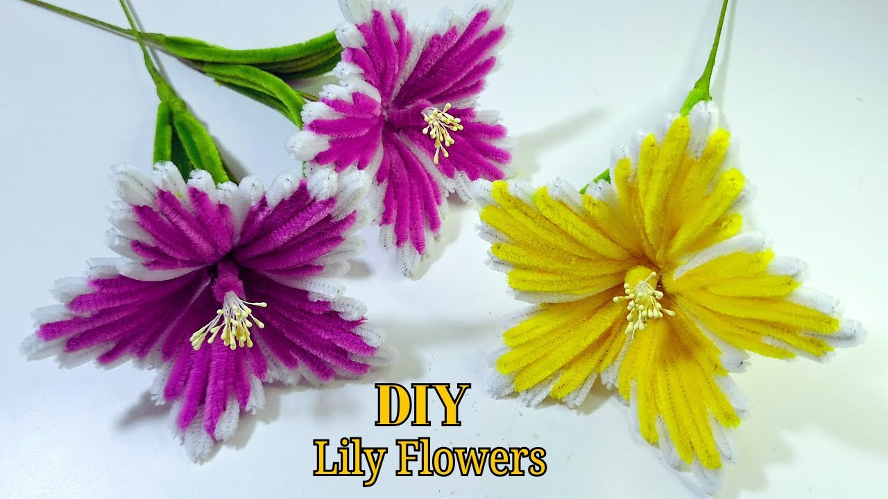 How to Make Lily Flower with Pipe Cleaners | Lily Flowers