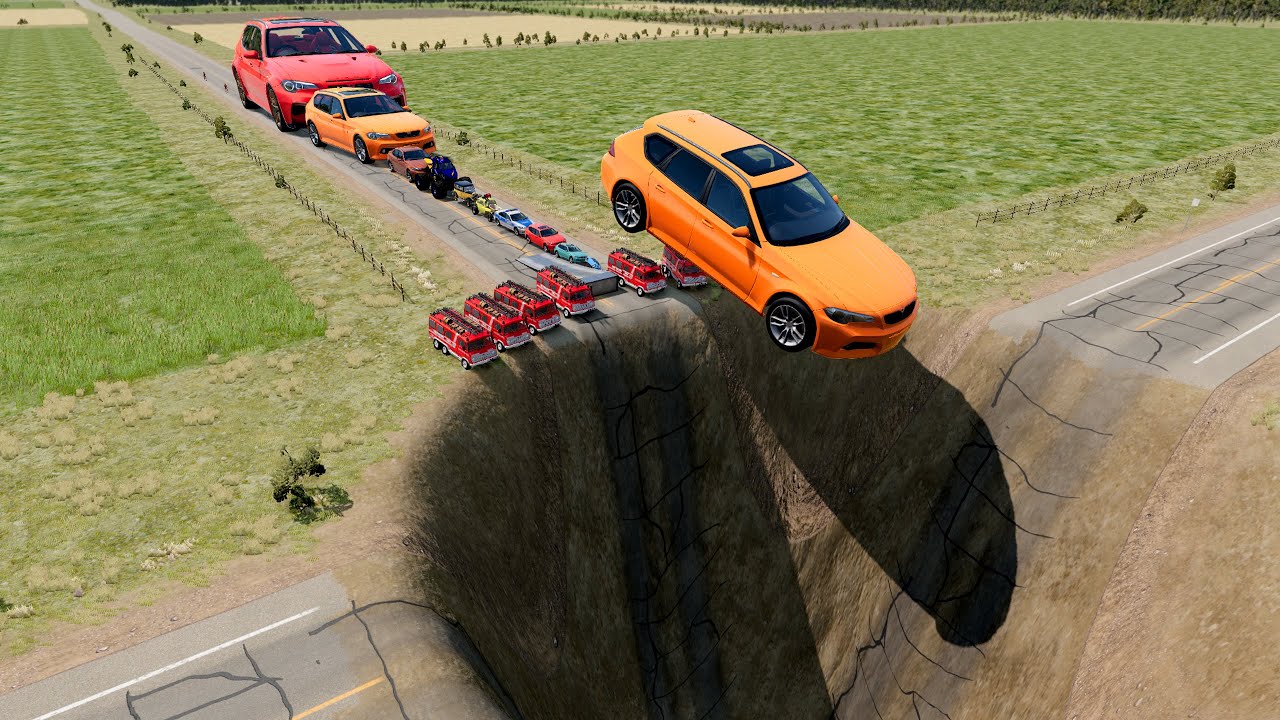 🔴 BIG & SMALL CARS vs GIANT PIT #74 💥🔥 – BeamNG.drive Colorful Chaos Challenge | Impala BeamNG