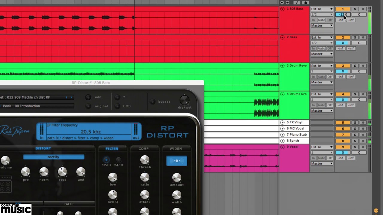 Make a rave track: 808 distortion using RP-Distort CM
