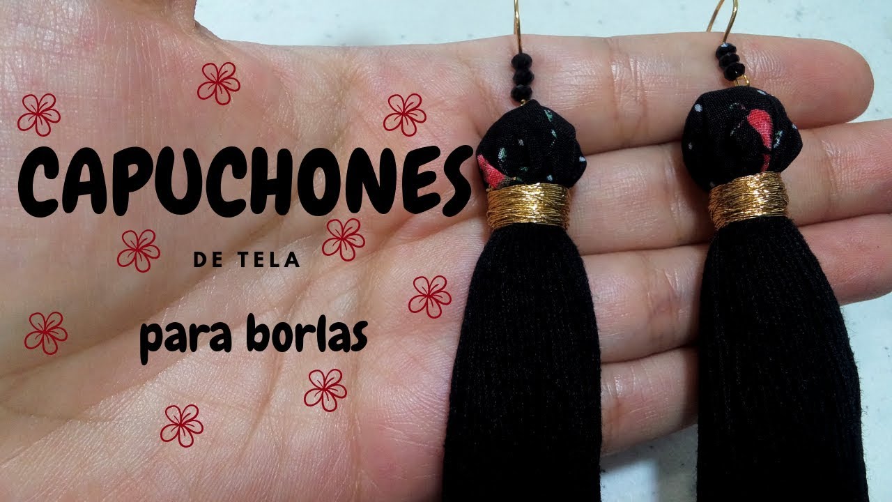 Capuchones / Casquillos de tela para borlas de bisutería.