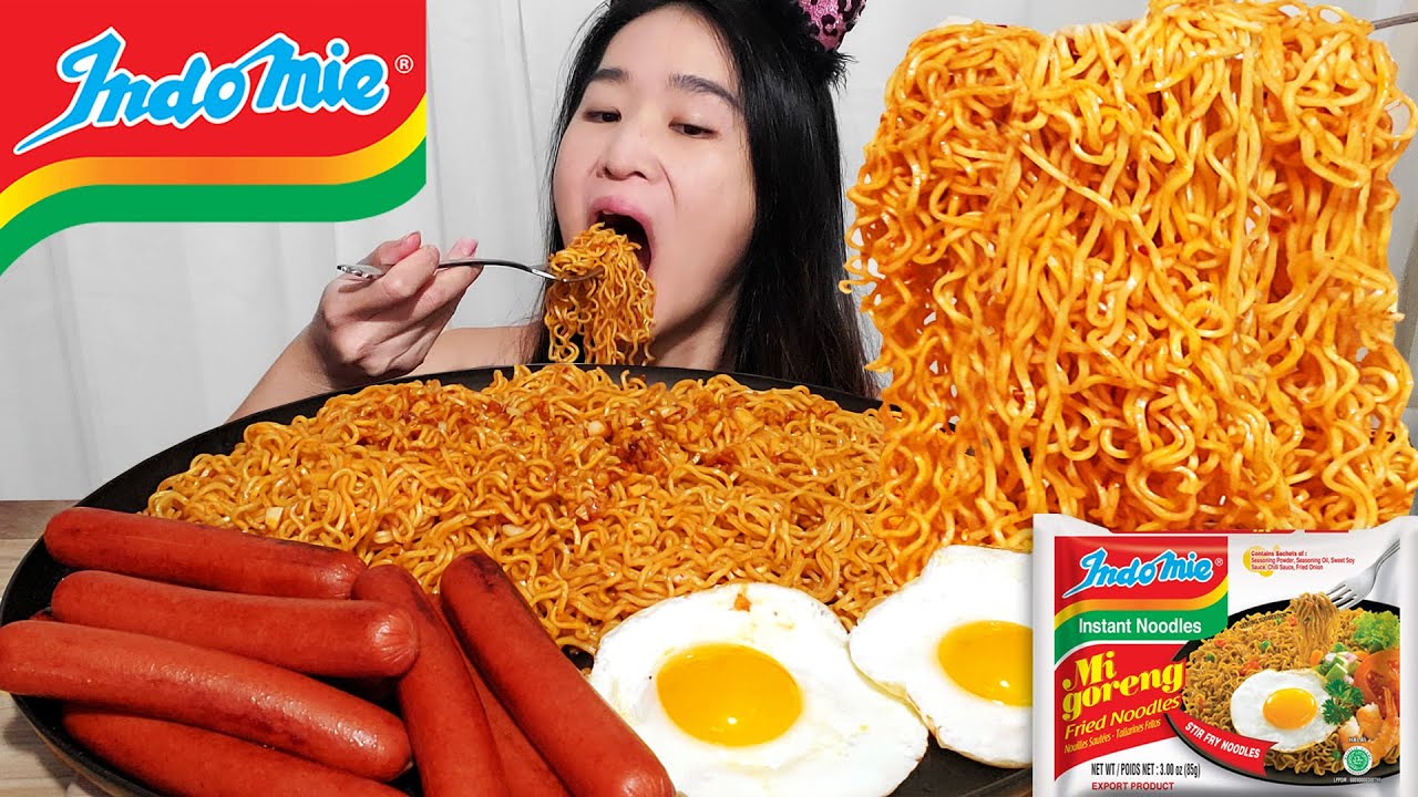 INDOMIE ASMR MUKBANG! Spicy Garlic Butter Indomie Recipe - How To Cook Indomie Noodles Eating Show