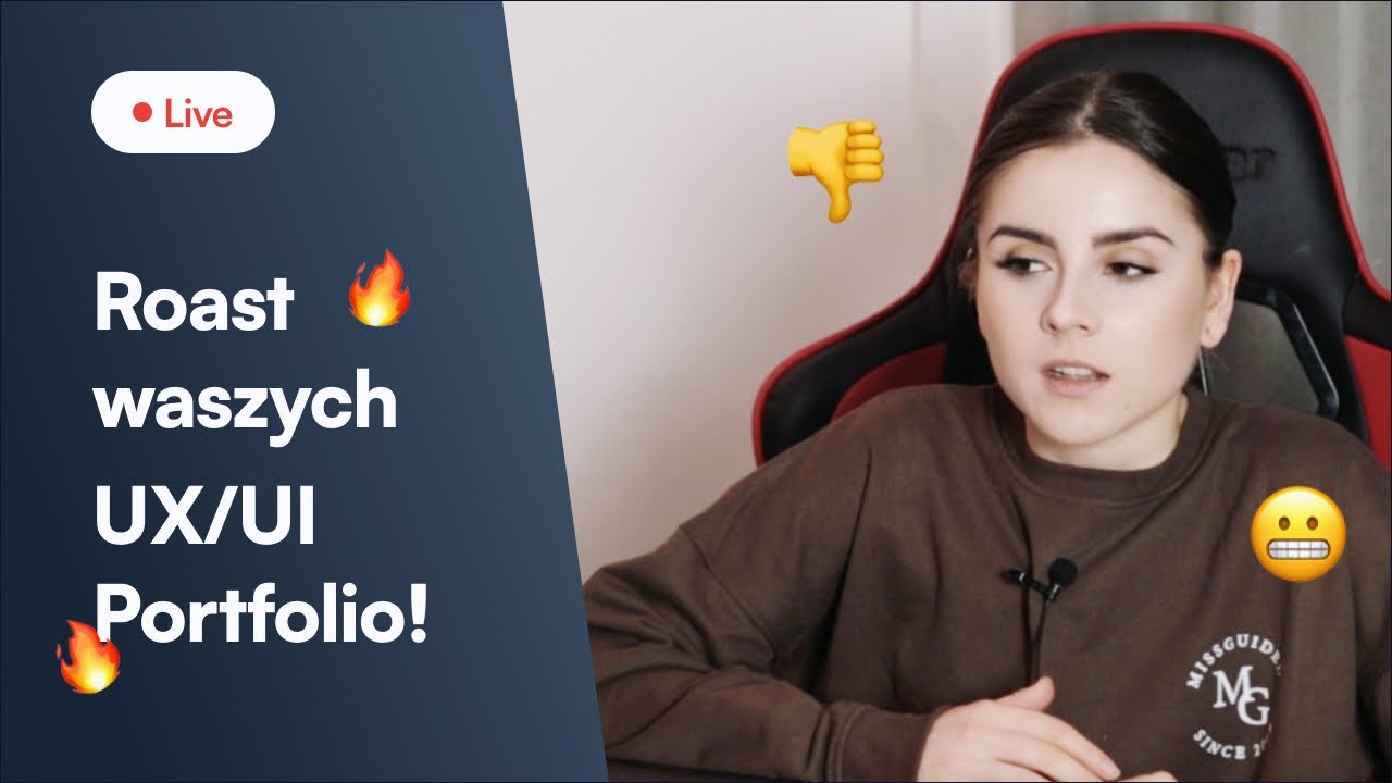 Przegląd portfolio i prac UX/UI na żywo - Roast portfolio