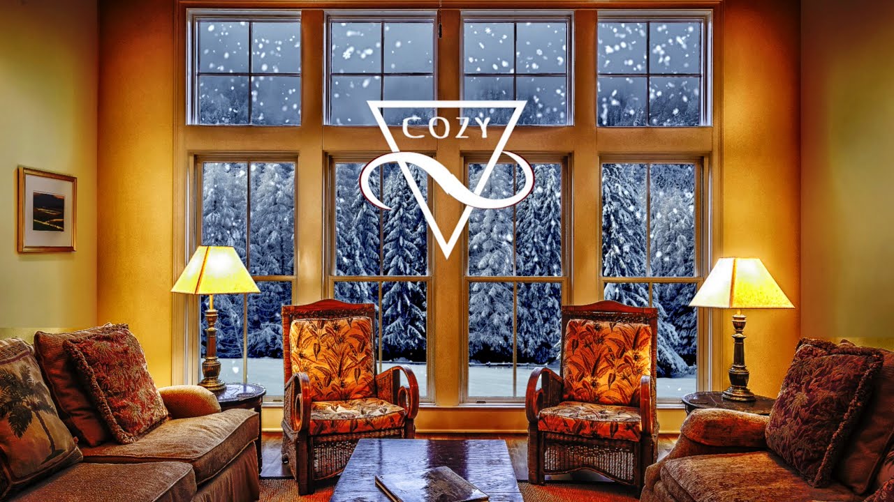Cozy Winter Home Ambience with Snowfall, Nature Sounds & Smooth Jazz Music for Relax, Sleep & Focus