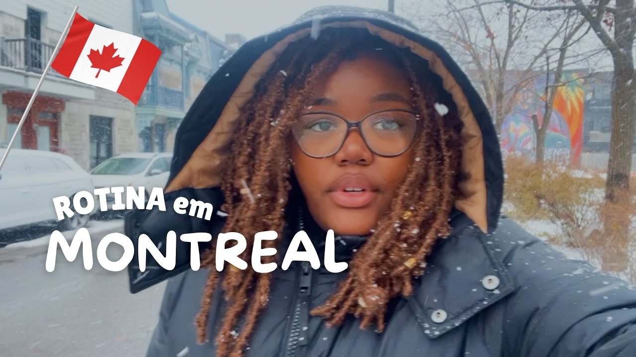 VLOG ROTINA DE INTERCÂMBIO EM MONTREAL, cafés, college, neve