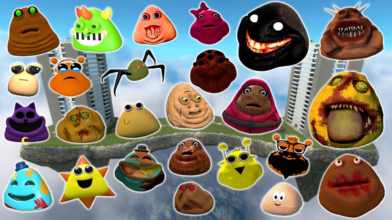 DESTROY ALL ROBLOX 3D POU BOU'S REVENGE FAMILY in TWIN TOWER Garry's Mod