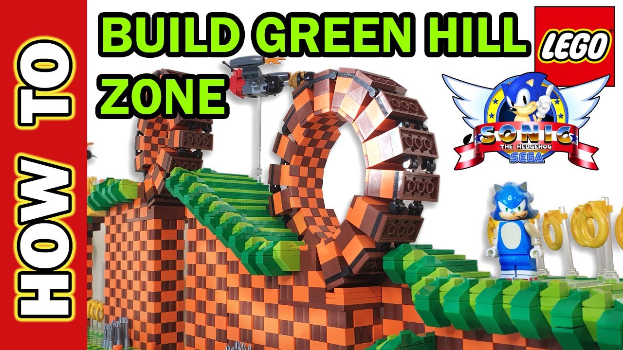 How To Build a LEGO Sonic The Hedgehog Green Hill Zone Level Overview Emerald MOC
