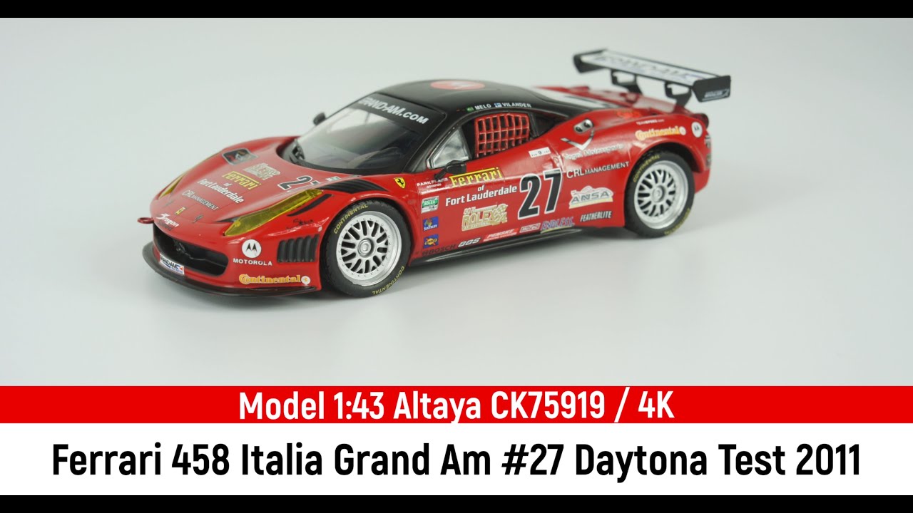 Model 1:43 Ferrari 458 Italia Grand Am #27 Daytona Test 2011 Altaya CK75919 / 4K