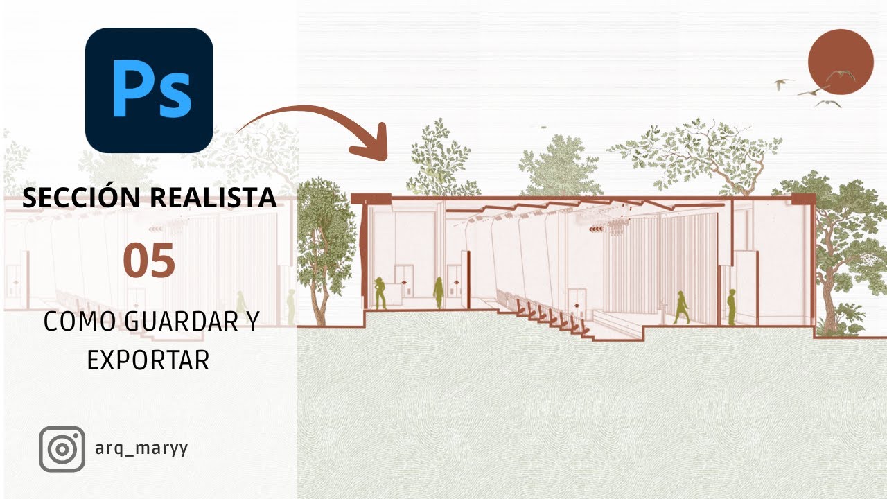 Photoshop para corte arquitectonico / como guardar y exportar en PNG O JPG
