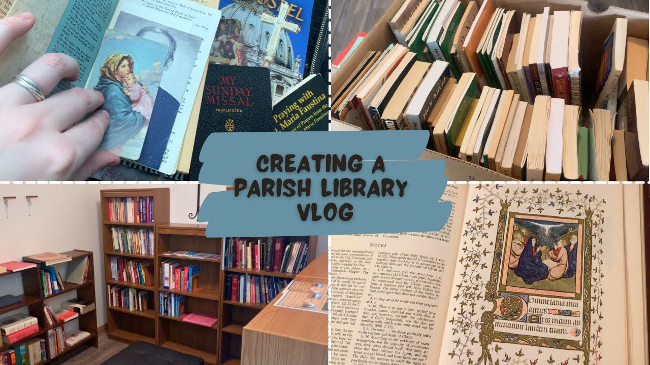 creating a library at my parish 📚 sorting through books and organizing a church library