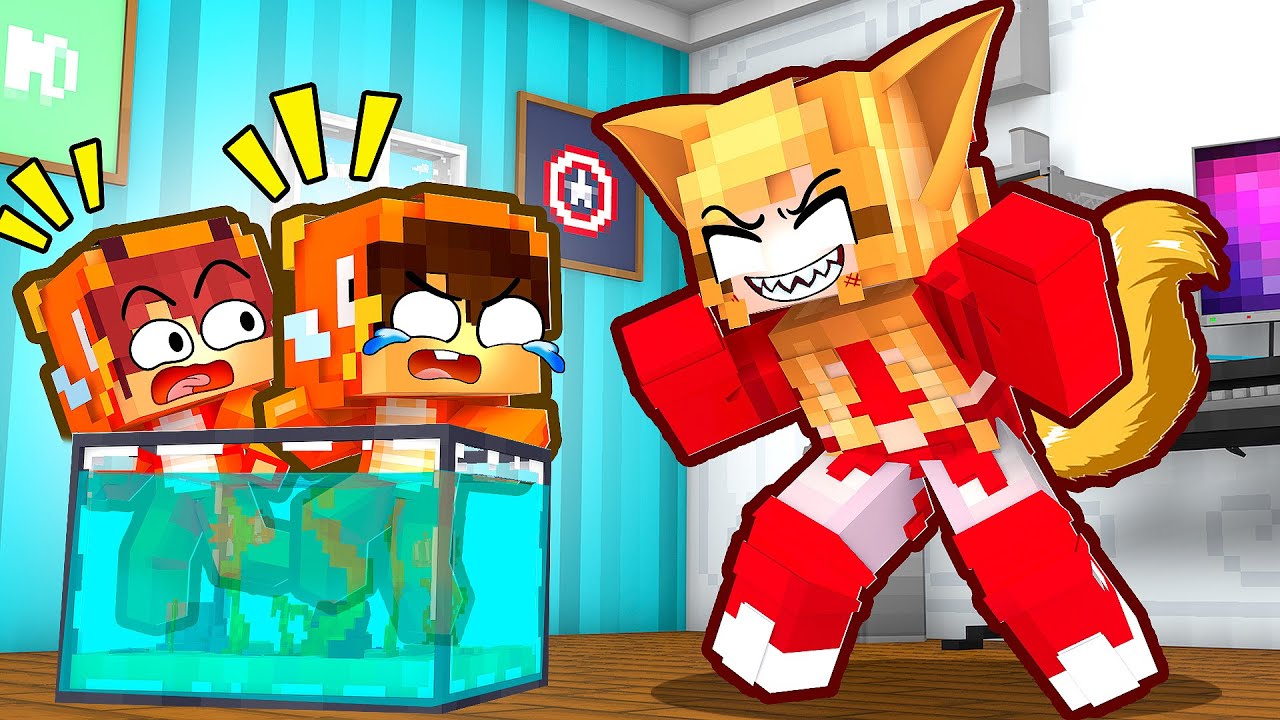 DOIS PEIXE em uma CASA DE UM GATO no Minecraft