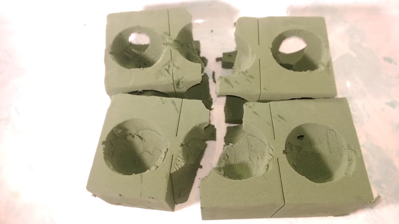 Floral foam leftovers crushing