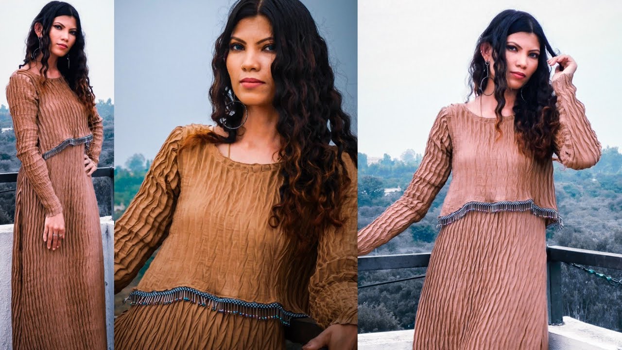 crushed top cutting and stitching malayalam /stylish top