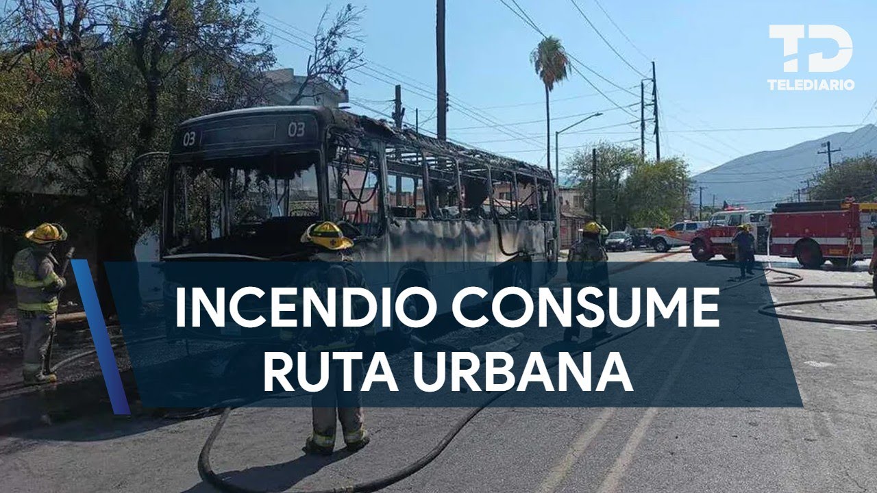 Fuego consume camión de ruta en Monterrey; desalojan guardería