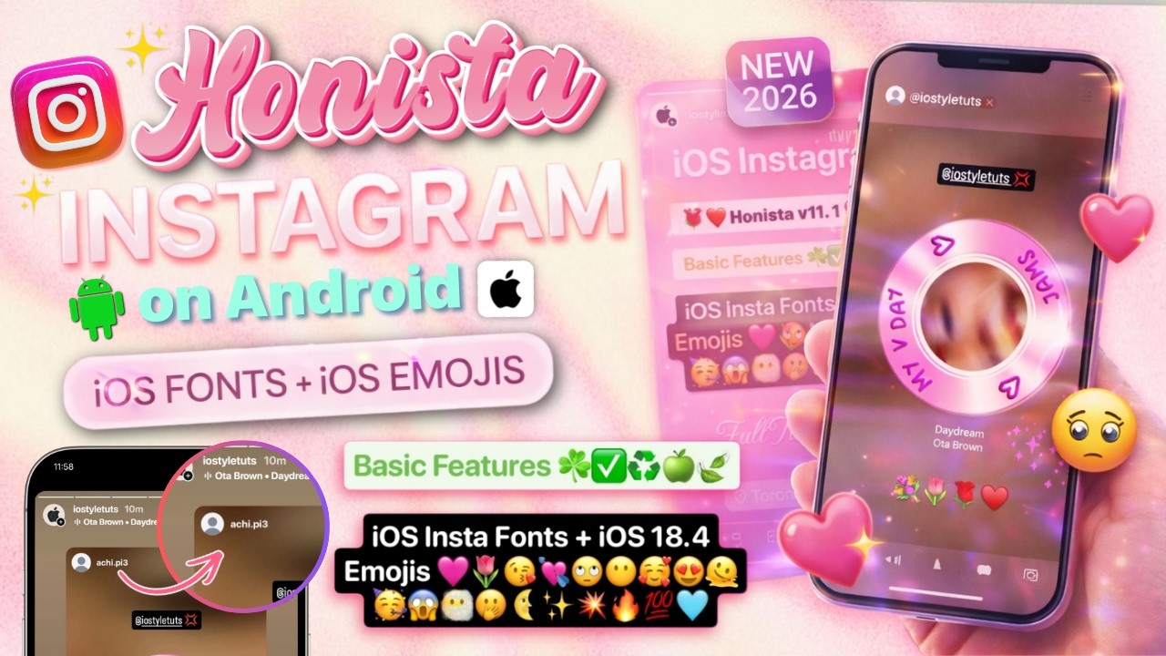 Honista iOS Instagram with Basic iOS Fonts + Emojis on Stories (Android_