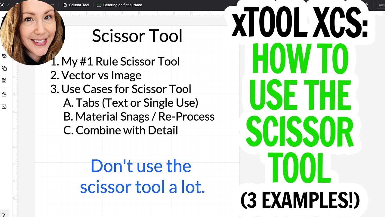How to Use the Scissor Tool XCS / How to Cut Paths in xTool Creative Space / XCS Scissor Tool