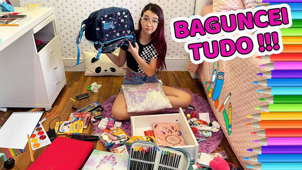 DESORGANIZANDO meu MATERIAL ESCOLAR 2021 !! NÃO VOU mais pra ESCOLA ? | Luluca