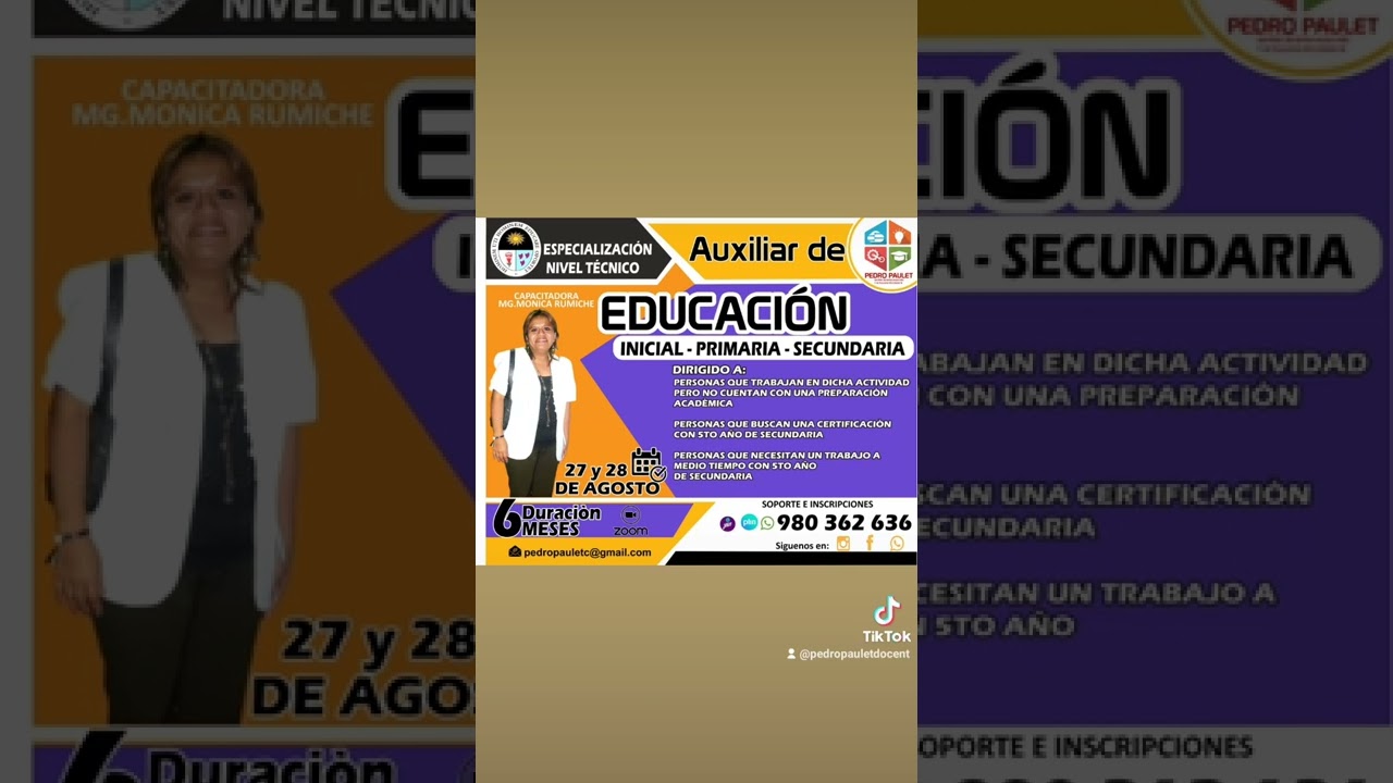 AUXILIAR DE EDUCACI&Oacute;N