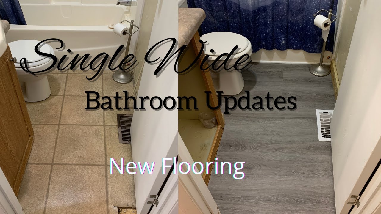SINGLE WIDE MOBILE HOME UPDATES| Mobile Home Small Bathroom Updates| New Bathroom Flooring+ Cleaning