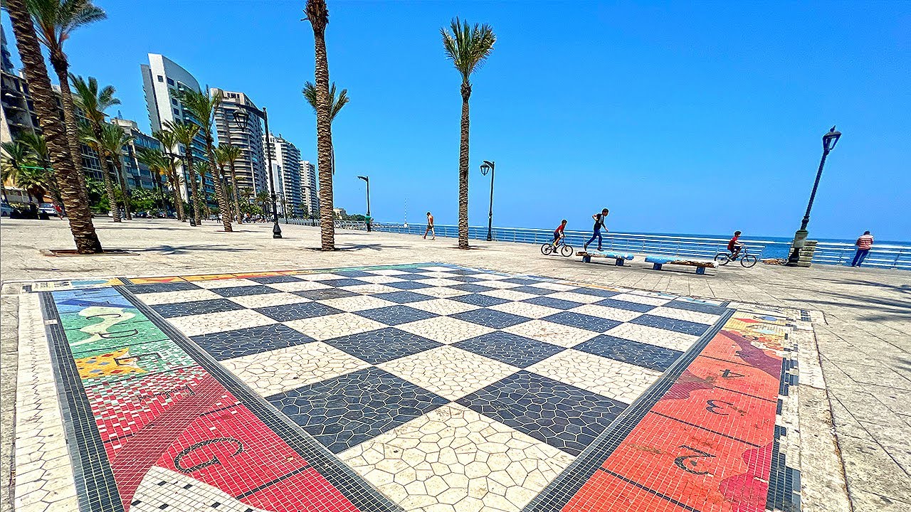 BEIRUT CORNICHE: Walking in Lebanon's Best Attraction on The Mediterranean Coast كورنيش بيروت لبنان