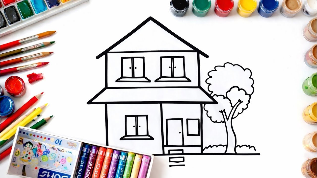 Magic Home Drawing 🏡✨ | Cute House Drawing for Kids | Fun Drawing & Coloring