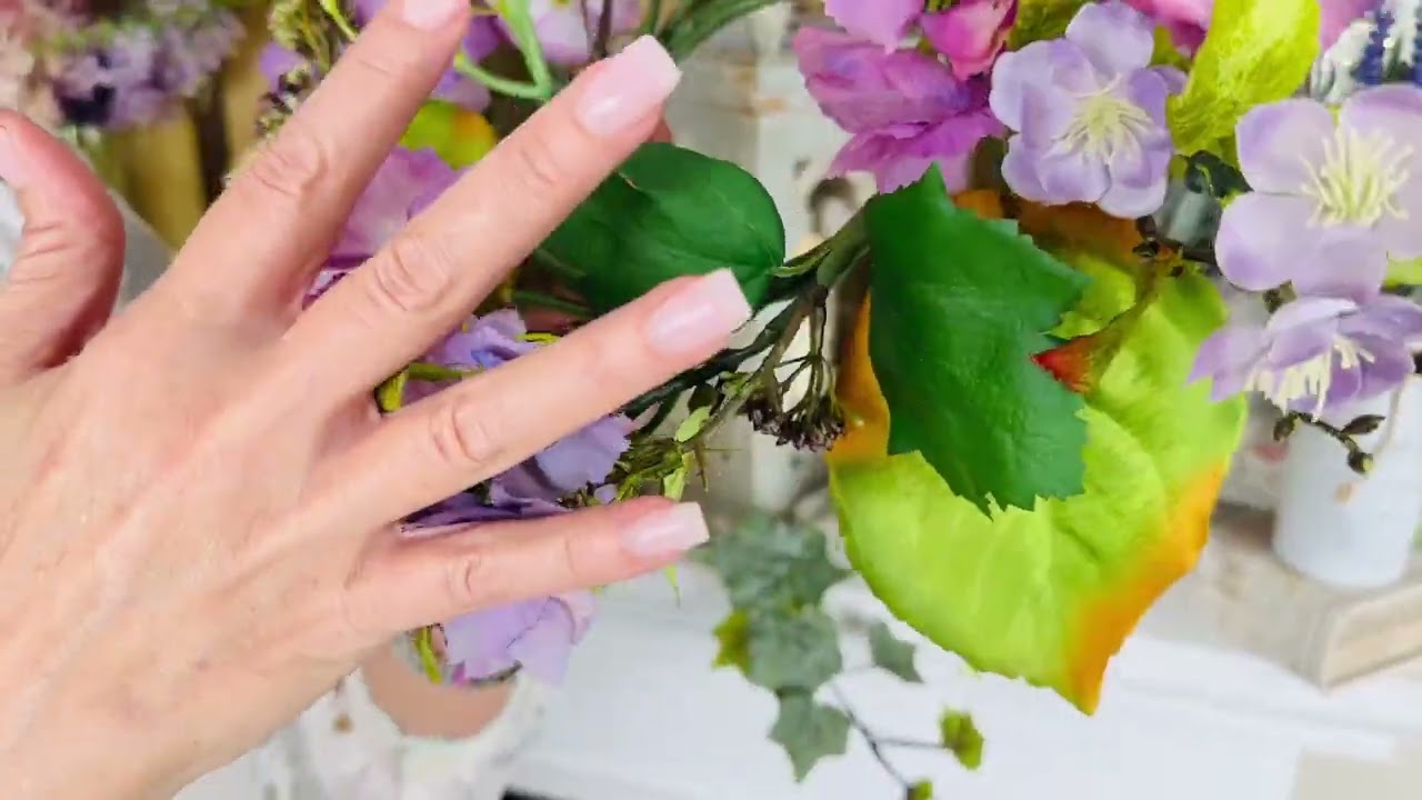 Purple Hydrangea Candle Ring, Choice of Size