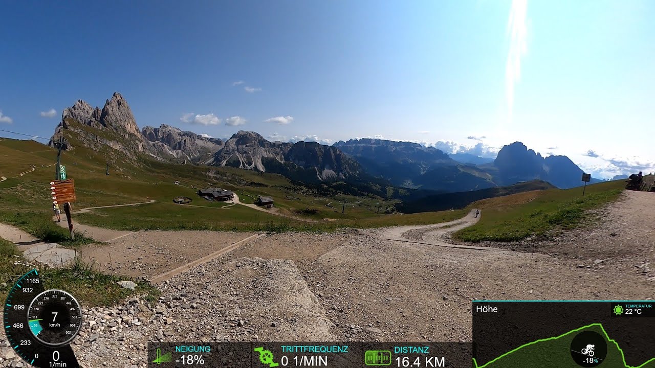 120 Minute MTB Virtual Cycling Workout Alps 🚵‍♂️ Dolomiti Italy Gopro Max Ultra HD Garmin Video