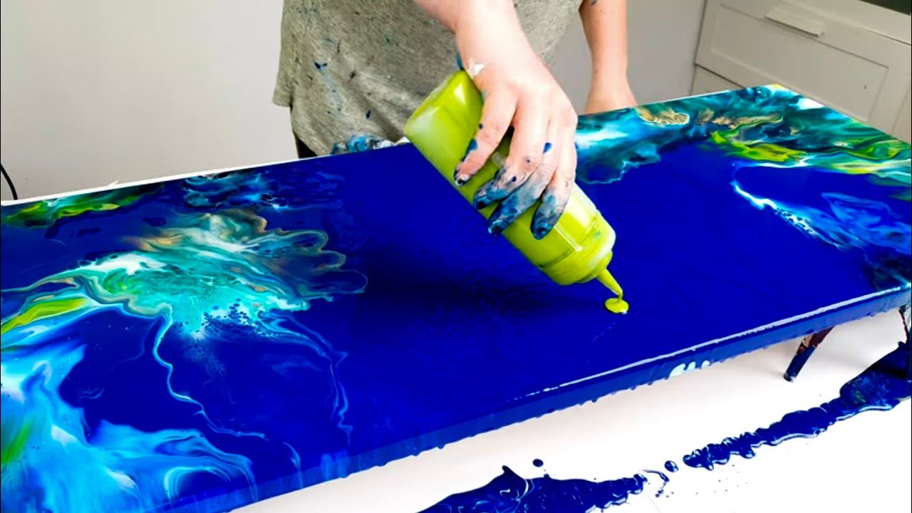 HUGE Coral Reef Acrylic Pour Painting (Gorgeous!!)