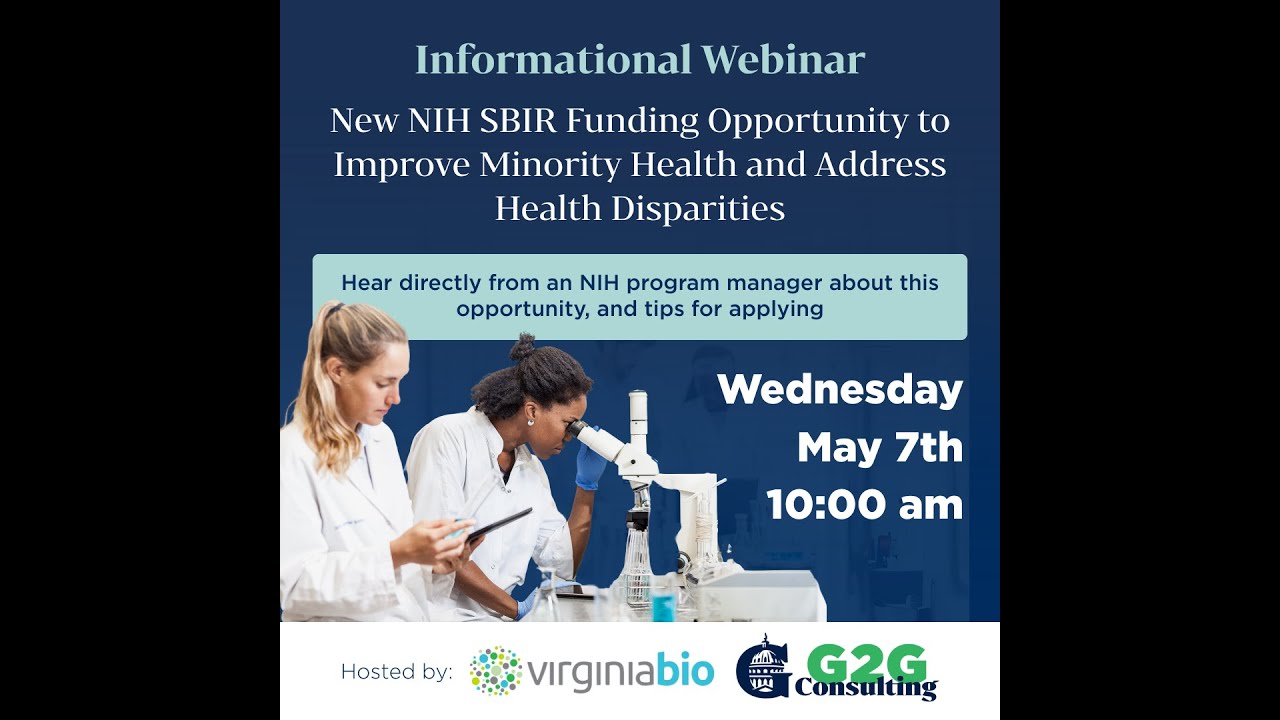Webinar on New NIH SBIR Funding Opportunities for Small Businesses and Entrepreneurs