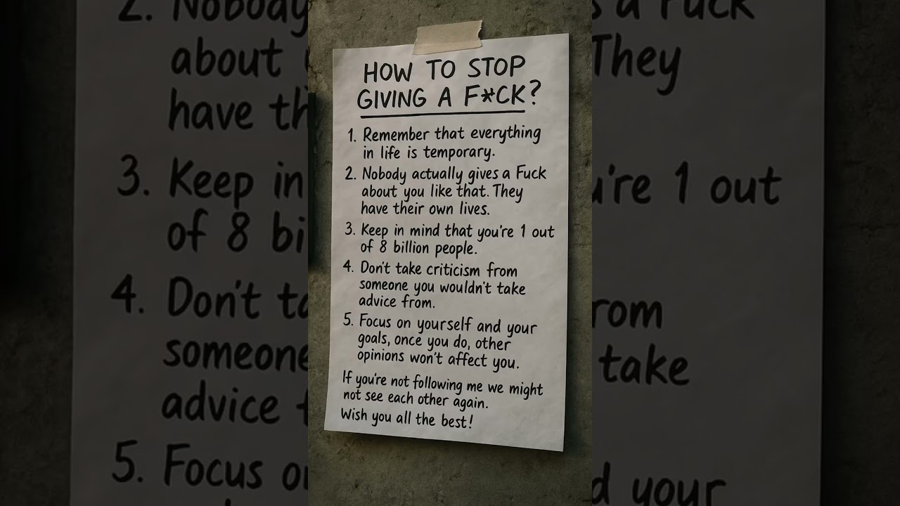 5 Harsh Truths to Stop Caring What Others Think!