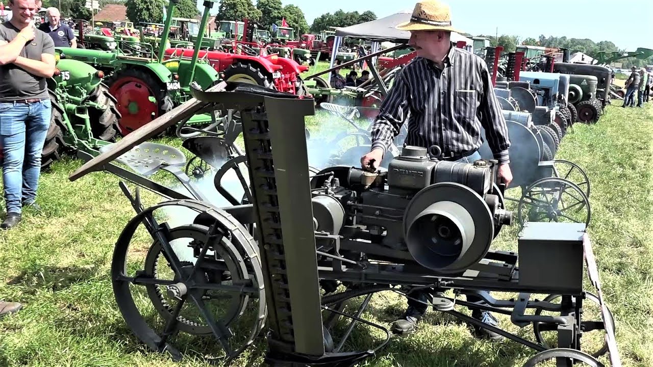 Deutz-Grasmäher Benzin Bj.1936- Starten-  Oldtimershow Bocholt am 27.05.2023 Belgium