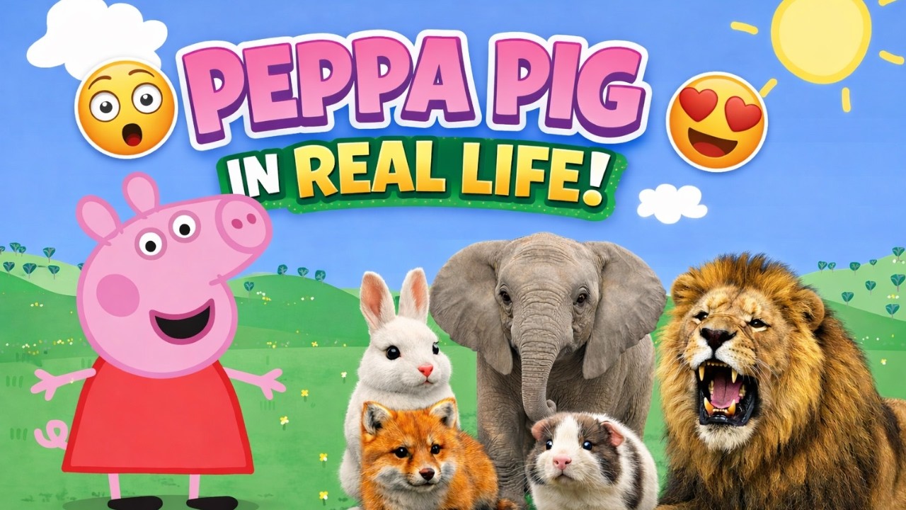 Peppa Pig REAL LIFE ANIMALS?! 😱 Fun Educational Video! 🐷🦁