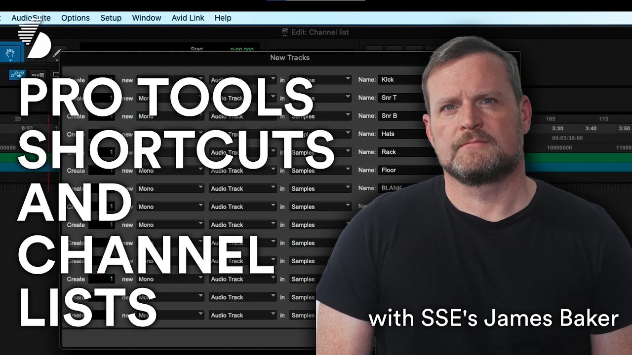 James Baker Tutorials - Pro Tools Shortcuts and Channel Lists