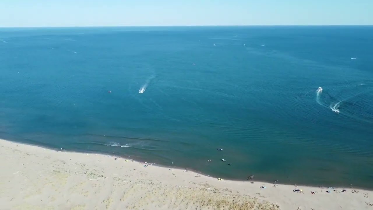 Sérignan, Valras Plage/ Hérault/ Okzitanien/ Frankreich - Mündung Orb ins Mittelmeer