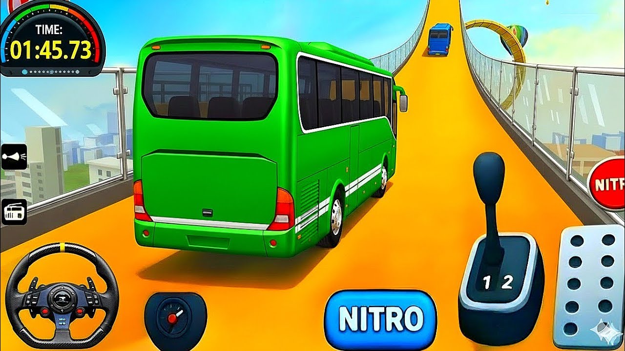 Mega Ramp Bus Racing 3D - GT Bus Impossible Stunt Driving Game Mega Ramp - Android Gameplay Epi 45